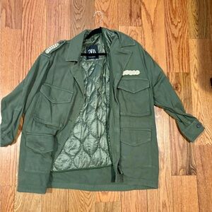 Zara Olive Military Field Jacket
